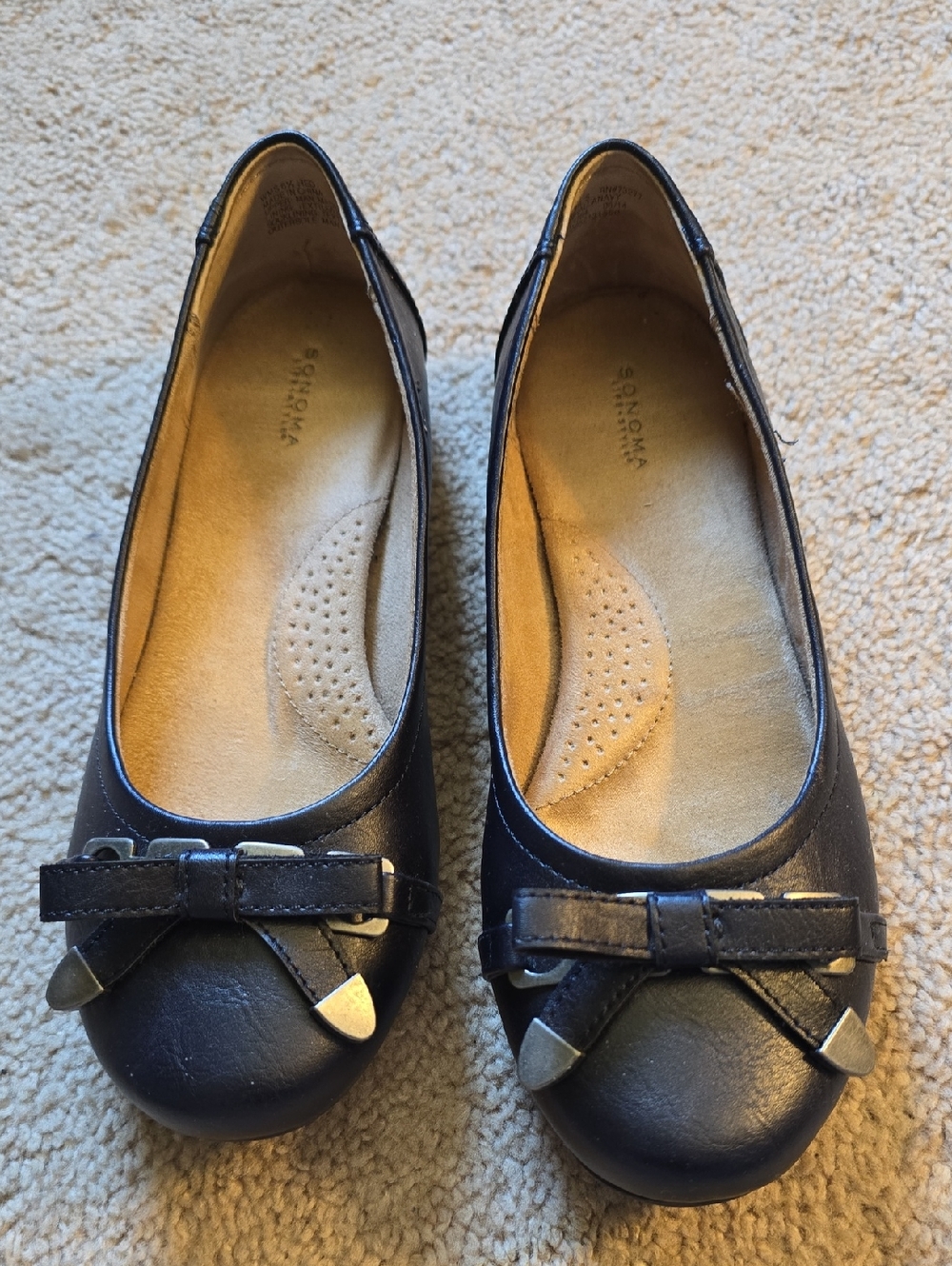 Sonoma Navy Blue Bow Accent Ballet Flats